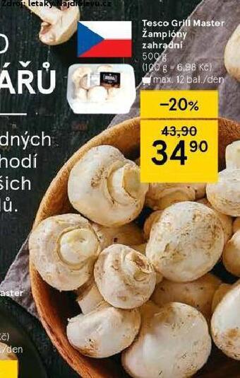 Tesco Žampiony zahradní nabídka