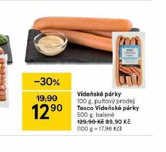 Tesco Vídeňské párky nabídka