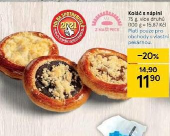 Tesco Koláč s náplní nabídka