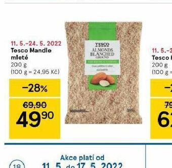 Tesco Tesco mandle mleté nabídka