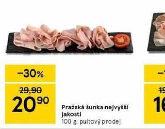 Tesco Pražská šunka nejvyšší jakosti nabídka