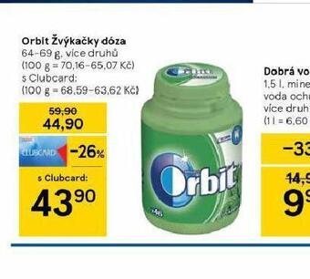 Tesco Orbit žvýkačky dóza nabídka