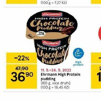 Tesco Ehrmann high protein pudding nabídka