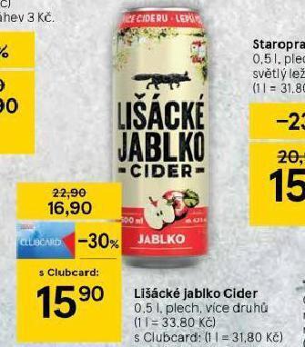 Tesco Lišácké jablko cider nabídka