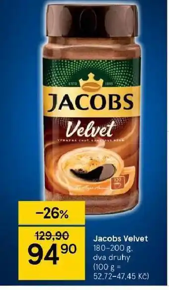 Tesco Ja\cobs velvet nabídka