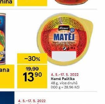 Tesco Hamé paštika nabídka