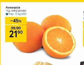 Tesco Pomeranče nabídka