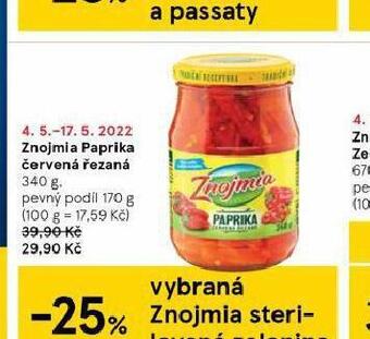Tesco Znojmia paprika červená řezaná nabídka