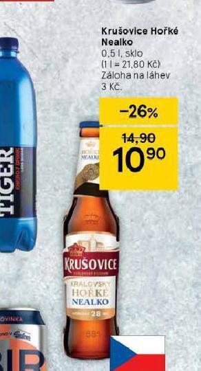 Tesco Krušovice královské hořké nealko nabídka