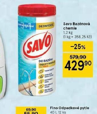 Tesco Savo bazénová chemie nabídka
