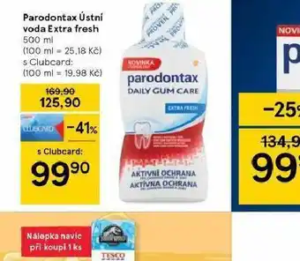 Tesco Parodontax ústní voda extra fresh nabídka