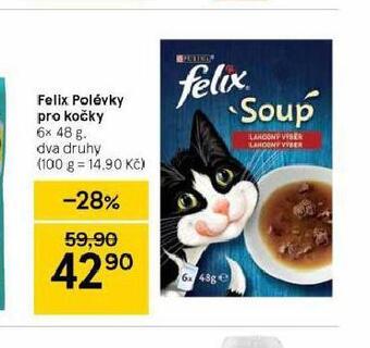 Tesco Felix polévky pro kočky nabídka