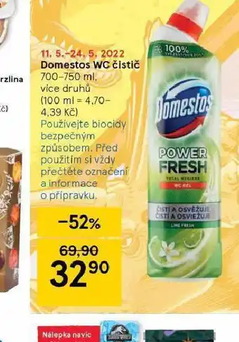 Tesco Domestos wc čisitič nabídka