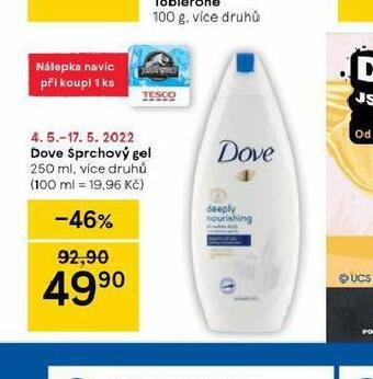 Tesco Dove sprchový gel nabídka