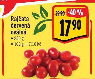 Jip Rajčata červená oválná nabídka