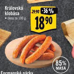 Albert Královská klobása nabídka