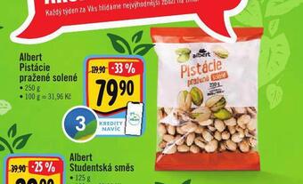 Albert Albert pistácie pražené solené nabídka
