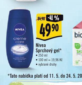 Albert Nivea sprchový gel nabídka