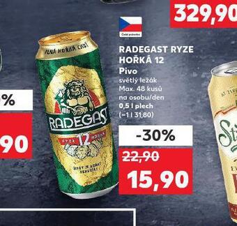 Kaufland Pivo radegast ryze hořká 12 nabídka