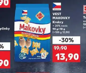 Kaufland Vest makovky krekry nabídka