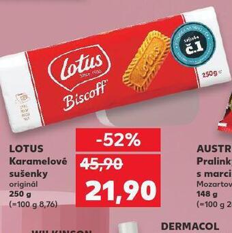 Kaufland Lotus karamelové sušenky nabídka