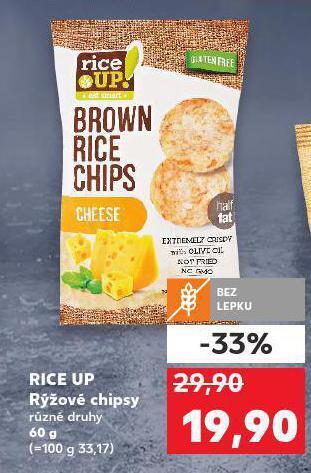 Kaufland Rice up rýžové chipsy nabídka