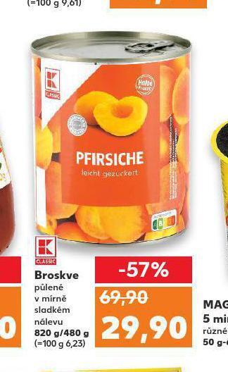 Kaufland Broskve půlené nabídka