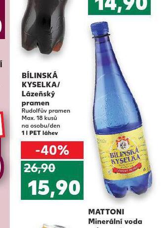 Kaufland Bílinská kyselka lázeňský pramen nabídka