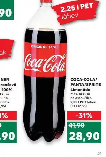 Kaufland Coca cola 2,25l nabídka