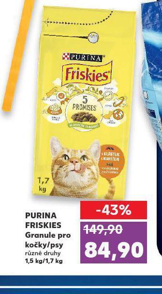 Kaufland Purina friskies granule pro kočky / psy nabídka
