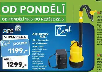 Kaufland Aku čerpadlo na dešťovou vodu 20 v nabídka