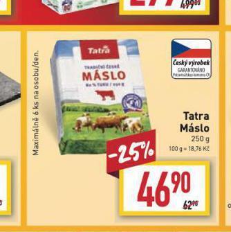 Billa Tatra máslo nabídka