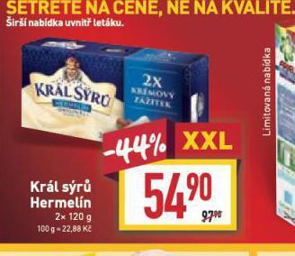 Billa Král sýrů hermelín nabídka