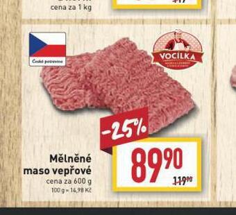 Billa Mělněné maso vepřové nabídka
