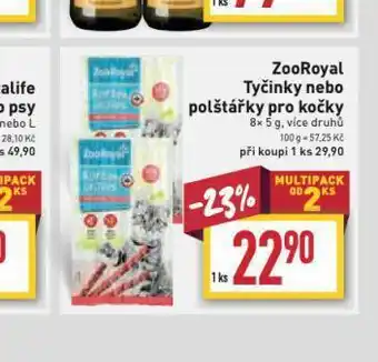 Billa Zooroyal tyečinky, polštářky pro kočky nabídka