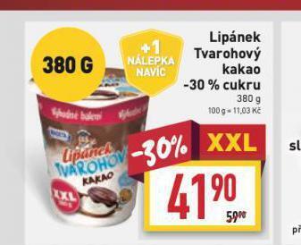 Billa Lipánek tvarohový kakao -30% cukru nabídka