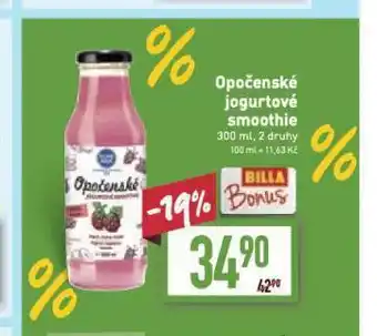 Billa Opočenské jogurtové smoothie nabídka