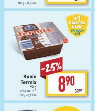 Billa Kunín termix nabídka