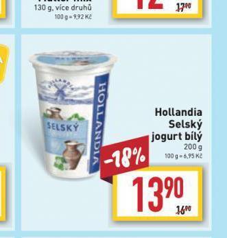 Billa Hollandia selský jogurt bílý nabídka