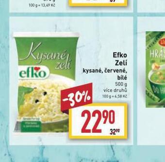 Billa Efko zelí nabídka