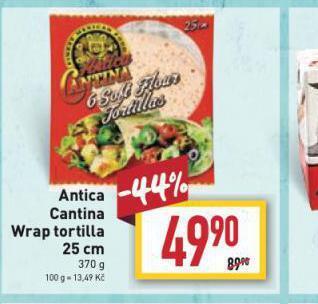 Billa Antica cantina wrap tortilla 25 cm nabídka