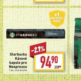 Billa Starbucks kávové kapsle pro nespresso nabídka