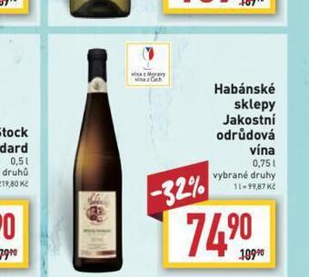 Billa Habánské sklepy jakostní odrůdová vína nabídka