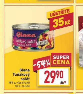 Billa Giana tuňákový salát nabídka