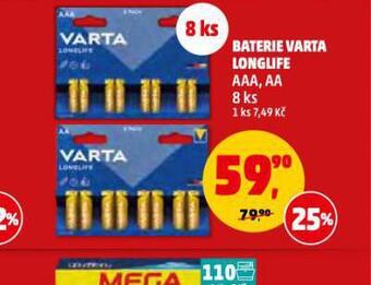 Penny Market Baterie varta longlife nabídka