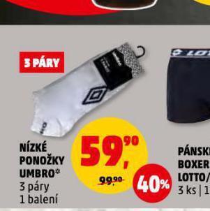 Penny Market Nízké ponožky umbro nabídka