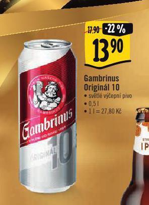 Jip Pivo gambrinus originál 10 nabídka