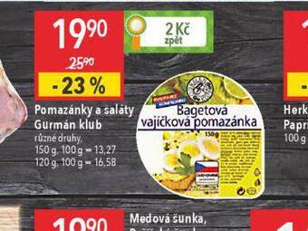 Globus Pomazánky a saláty gurmán klub nabídka