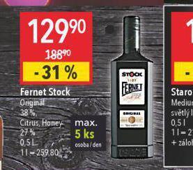 Globus Fernet stock nabídka
