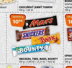 Terno Snickers, twix, mars, bounty nabídka